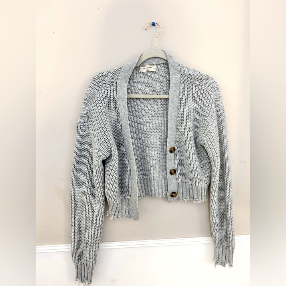 Rustic Light Gray Cropped Sweater